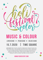 holi festival av färger flygblad vektor