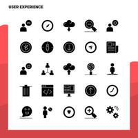 25 User Experience Icon Set solide Glyphen-Icon-Vektor-Illustrationsvorlage für Web- und mobile Ideen für Unternehmen vektor