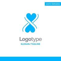 hjärta åtta typografi blå företag logotyp mall vektor