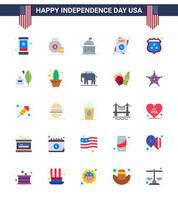 25 usa Flat Pack of Independence Day Zeichen und Symbole der Hochzeit lieben amerikanische Einladung Irland editierbare usa Day Vektordesign-Elemente vektor