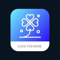 clover four irland irish lucky mobile app button android- und ios-line-version vektor