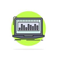 data finansiell index övervakning stock platt Färg ikon vektor