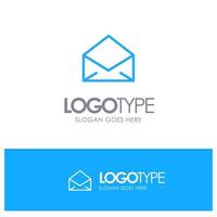 e-post post meddelande öppen blå översikt logotyp med plats för Tagline vektor