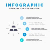 Bars finanzieren Gold Einkommen Zins solide Symbol Infografiken 5 Schritte Präsentationshintergrund vektor