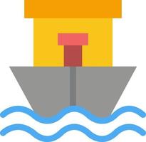 Schiff Strand Boot Sommer flache Farbe Symbol Vektor Icon Banner Vorlage