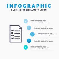 dokumentera fil utbildning linje ikon med 5 steg presentation infographics bakgrund vektor