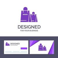 kreativ företag kort och logotyp mall väska handväska handla affär vektor illustration
