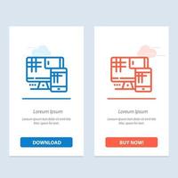 computer monitor zelle bildung blau und rot jetzt herunterladen und kaufen web-widget-kartenvorlage vektor