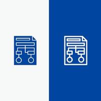 Millimeterpapier Prozess Wireframe Dokumentlinie und Glyphe solides Symbol blaues Banner Linie und Glyphe solides Symbol blaues Banner vektor