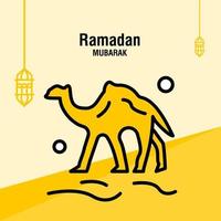 ramadan kareem grußvorlage islamischer halbmond und arabische laternenvektorillustration vektor