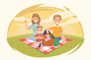 Fünfzigerjahre Familien-Picknick-Vektoren vektor