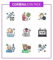 coronavirus 2019ncov covid19 prävention icon set wasserschale hygiene pille hände schutz virale coronavirus 2019nov krankheitsvektordesignelemente vektor