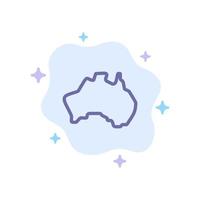 australier Land plats Karta resa blå ikon på abstrakt moln bakgrund vektor