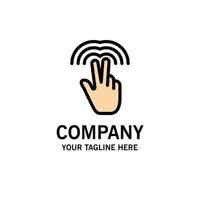 Doppelgesten Hand Tab Business Logo Vorlage flache Farbe vektor