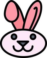 Hase Ostern Kaninchen flache Farbe Symbol Vektor Symbol Banner Vorlage