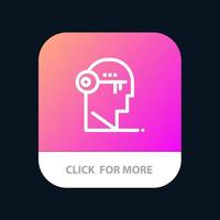 Brain Key Lock Mind Unlock Mobile App Button Android- und iOS-Line-Version vektor