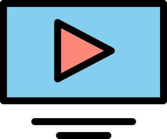 video spela Youtube platt Färg ikon vektor ikon baner mall
