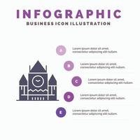 Kanada Mittelblock Regierung Wahrzeichen solides Symbol Infografiken 5 Schritte Präsentationshintergrund vektor