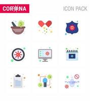 25 coronavirus nödsituation iconset blå design sådan som undersökning blod skydd covid bakterie viral coronavirus 2019 nov sjukdom vektor design element