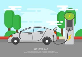 Gratis elektrisk bil laddning vektor illustration
