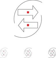 chang Diagram data utbyta pengar papper djärv och tunn svart linje ikon uppsättning vektor