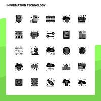25 information teknologi ikon uppsättning fast glyf ikon vektor illustration mall för webb och mobil idéer för företag företag