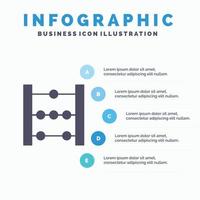 abakus bildung mathe solide symbol infografiken 5 schritte präsentation hintergrund vektor