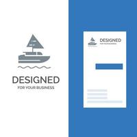 Boot Schiff indisches Land graues Logo-Design und Visitenkartenvorlage vektor