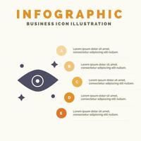 öga ögon tittar på fast ikon infographics 5 steg presentation bakgrund vektor