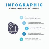 Lageplan Globus Internet Infografiken Präsentationsvorlage Präsentation in 5 Schritten vektor