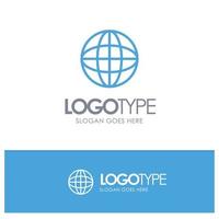 värld klot internet utbildning blå översikt logotyp plats för Tagline vektor