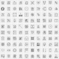 uppsättning av 100 kreativ företag linje ikoner vektor