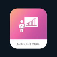 diagramm geschäftsdiagramm bemühungen erfolg mobile app-schaltfläche android- und ios-glyphenversion vektor