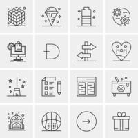 16 universelle Business-Icons Vektor kreative Icon-Illustration zur Verwendung in Web- und Mobilprojekten