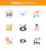 korona virus sjukdom 9 platt Färg ikon packa suga som säkerhet handskar säkerhet människor sjukvård viral coronavirus 2019 nov sjukdom vektor design element