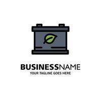 Batterie sparen grüne Business-Logo-Vorlage flache Farbe vektor
