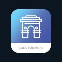 kultur global hinduismus indien indisch srilanka tempel mobile app button android und ios line version vektor
