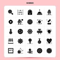 solide 25 Wissenschaft Icon Set Vektor Glyphe Stil Design schwarze Icons Set Web und mobile Geschäftsideen Design Vektor Illustration