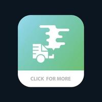 Auto-Emissions-Gasverschmutzung mobile App-Schaltfläche Android- und iOS-Glyphen-Version vektor