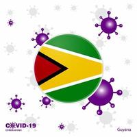 bete für guyana covid19 coronavirus typografie flagge bleib zu hause bleib gesund achte auf deine eigene gesundheit vektor