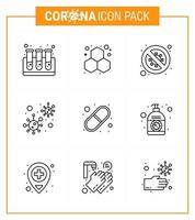 25 Coronavirus-Notfall-Iconset blaues Design wie Virus-Covid-Diagnose-Coronavirus, das virale Coronavirus-2019nov-Krankheitsvektor-Designelemente signalisiert vektor