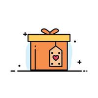 gåva låda låda överraskning leverans företag platt linje fylld ikon vektor baner mall
