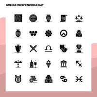 25 griechenland unabhängigkeitstag symbol gesetzt solide glyph symbol vektor illustration vorlage für web und mobile ideen für unternehmen