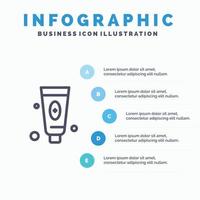 skönhet kosmetisk ansikte skum linje ikon med 5 steg presentation infographics bakgrund vektor