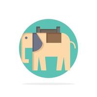 afrika djur- elefant indisk abstrakt cirkel bakgrund platt Färg ikon vektor