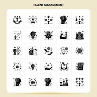 solide 25 Talent Management Icon Set Vektor Glyphe Stil Design schwarze Icons Set Web und mobile Geschäftsideen Design Vektor Illustration