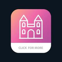 Big Cathedral Church Cross Mobile App Button Android- und iOS-Line-Version vektor