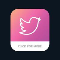 nätverk social Twitter mobil app knapp android och ios linje version vektor