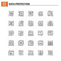 25 Datenschutzsymbole setzen Vektorhintergrund vektor