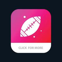 ball fußball sport usa mobile app-schaltfläche android- und ios-glyphenversion vektor